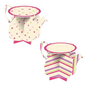 Pastel Teapot Cupcake Stands x 2